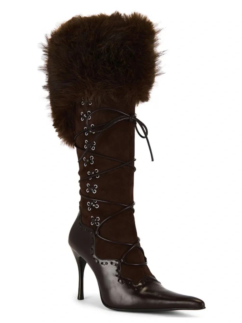 Jeffrey Campbell Verbier-F Boot in Brown Suede Combo